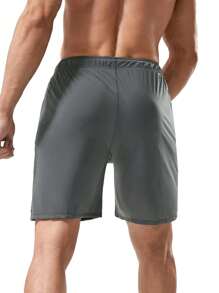 VUUG Men's Three-Piece Summer Drawstring Waist Gym Shorts, Solid Color, Thin, Soft, Woven, Casual Outdoor Pants With Zippered Pockets - The Ideal Gift For Men - Multicolor - View 3