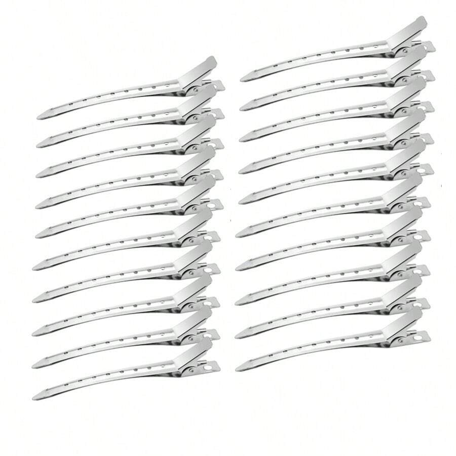 10 pièces Pinces à cheveux en métal pour la mise en forme et la séparation, argent pour les cheveux longs des femmes, pinces à boucles d'alligator pour rouleaux à cheveux, salon, nœuds papillon DIY, accessoires pour cheveux, outils de coiffure - multicolore - Voir 1