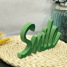 1入綠色浪漫微笑立式字母裝飾品，高3.9英寸，適用於情人節、婚禮和家裝，為任何場所增添浪漫氛圍 - 綠色 - 查看 4