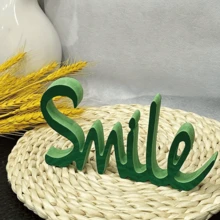 1入綠色浪漫微笑立式字母裝飾品，高3.9英寸，適用於情人節、婚禮和家裝，為任何場所增添浪漫氛圍 - 綠色 - 查看 5