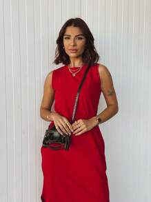 Women Long Dresses - Red - View 3