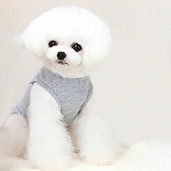 1入組透氣寵物馬甲適用於小型至大型狗或貓，有「我愛媽媽」字樣，適用於比熊犬、法國鬥牛犬和博美犬等品種