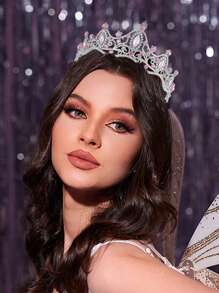 1 Piece Princess Tiara Party Festival Crown Headband, High-End Rhinestone Alloy Crown, Bridal Corona