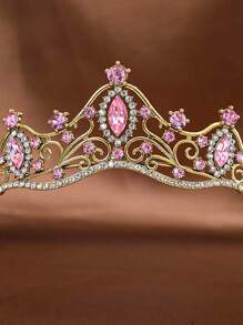 1 Piece Princess Tiara Party Festival Crown Headband, High-End Rhinestone Alloy Crown, Bridal Corona