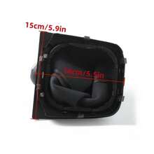 For  Golf 6 MK6 2010-2014 For  Golf 5 Jetta MK5 2005-2010 Leather Wrapped 5/6-Speed Integrated Gear Shift Head Dust Cover