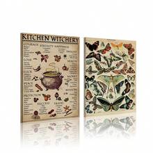 1入組裝框裝飾藝術品，準備好掛上了！古董蝴蝶圖片，女性家居裝飾海報，可掛在你的臥室上，裝飾畫，掛畫，裝飾畫，家居藝術畫，客廳裝飾，房間美學畫（附框） - 彩色 - 查看 5