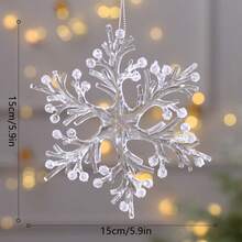1 Pc Snowflake Icicle Drop Ornaments Crystal Christmas Tree Transparent Decoration Pendant Christmas Home Decoration Christmas - Transparent - View 5