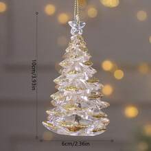 1 Pc Snowflake Icicle Drop Ornaments Crystal Christmas Tree Transparent Decoration Pendant Christmas Home Decoration Christmas - Transparent - View 3