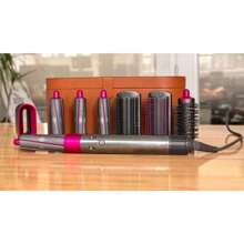 cepillo secador de pelo  5 en 1 set moldeador con plancha secadora peinadora de aire caliente profecional con tenacillas risadoras - Rosa - Ver 1