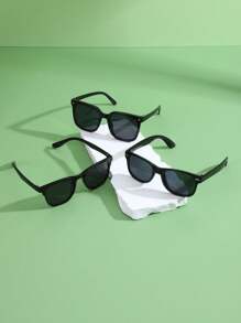 3 Pairs Children's Square Frame Glasses, Simple & Fashion, For Boys & Girls, Suitable For Party, Daily Life And Outdoor Travel Accessory - Multicolor - View 5