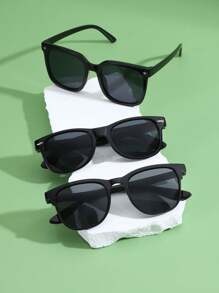 3 Pairs Children's Square Frame Glasses, Simple & Fashion, For Boys & Girls, Suitable For Party, Daily Life And Outdoor Travel Accessory - Multicolor - View 4