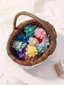 6pcs/Set Rustic Style Flower Alligator Hair Clips For Children, Perfect For Daily And Vacation Wear - Multicolor - View 5