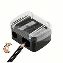 1/2/5/10PCS Double Holes Sharpener, Stainless Steel Blades, Plastic Protective Cover, Waste Catcher And Cleaning Tool,Manual Pencil Sharpener,Back-To-School Season Back To School