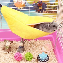 适合小动物的舒适香蕉吊床 - 适合仓鼠、豚鼠等的柔软吊床 - 为笼子或巢穴提供温暖和舒适 - 彩色 - 查看 3