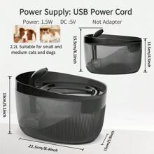 2,2 L/74 oz/0,58 Gallonen automatischer Katzenwasserbrunnen, USB-betrieben, mehrere Wasserzufuhrmodi, leise Anti-Trocken-Lauf-Wasserpumpe, bietet 7 Tage gesundes Trinkwasser und 1 Tag Notfall-Wasserspeicherung, Ersatzfilter erhältlich