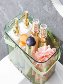 1pc Plastic Shower Caddy Basket, Bathroom Organizer For Bathing And Toiletries, Portable Accessories Storage