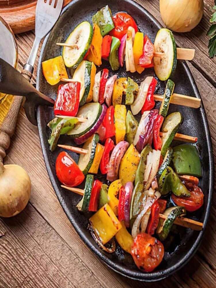 100支烤肉竹籤，家庭和戶外使用的食品裝飾，燒烤竹籤，水果籤，漢堡籤 - 米色 - 查看 6