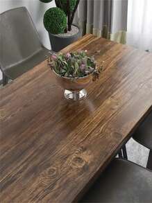 1 Roll Self-Adhesive Vinyl Wallpaper Wood Plank Wall Stickers Decorative Film Contact Paper Kitchen Wall Home Decor - Mocha Brown - View 3