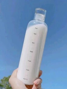 1pc 500ml Or 750ml Plastic Sports Water Bottle, Large Capacity, Leak-Proof, With Time Marker, Creative Anti-Drop, Suitable For Outdoor, Camping - Clear - View 5