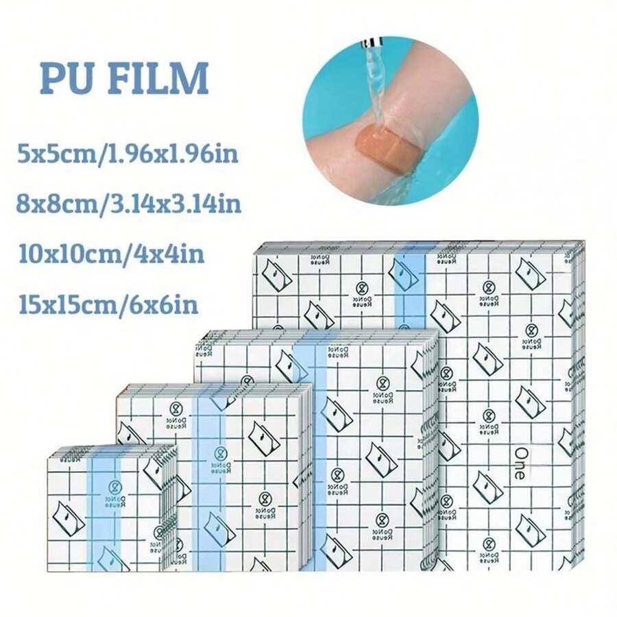 100pcs Waterproof Tape Waterproof Bandage, Transparent Film Dressing Adhesive Bandage, Suitable For Shower, Swimming, Protection And After Tattoo Care