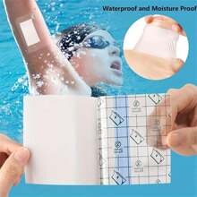 100pcs Waterproof Tape Waterproof Bandage, Transparent Film Dressing Adhesive Bandage, Suitable For Shower, Swimming, Protection And After Tattoo Care - Blue - View 8