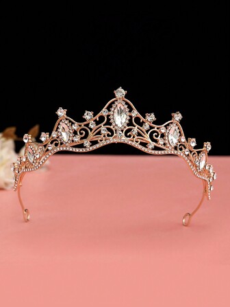 1 件奢华水晶钻公主皇冠，婚礼/派对新娘发饰