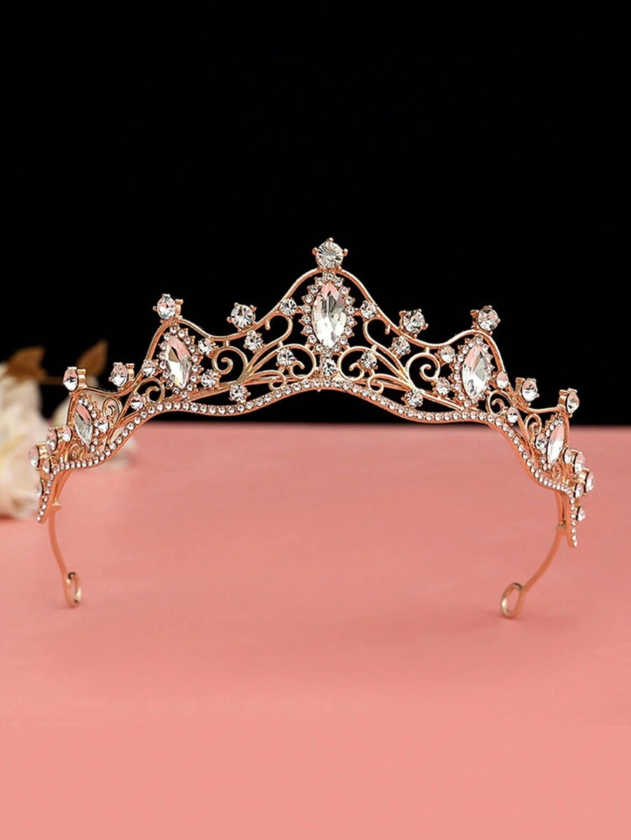 1 件奢华水晶钻公主皇冠，婚礼/派对新娘发饰