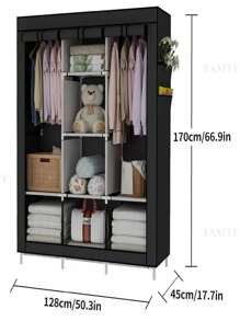 Large Buildable Closet Wardrobe Organizer For Room TRIPLE PORTABLE CLOSET, TUBE CLOSET - Multicolor - View 6
