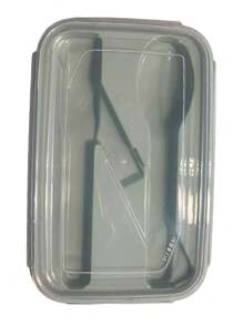 Lunch Box With BPA Quality Plastic Cutlery Holder 900 ML - màu xanh lá - Xem 2