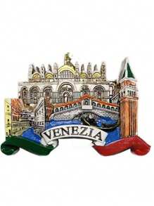 1pc Resin Magnetic Fridge Magnet, Souvenir Of European Travel Scenery In Milan And Venice - Multicolor - View 12