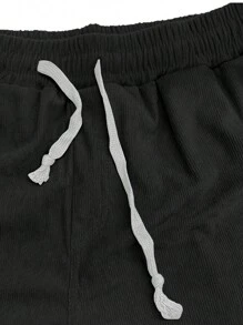 Shorts de tenis con cordón en la cintura y parche con letra para hombre