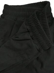 Shorts de tenis con cordón en la cintura y parche con letra para hombre