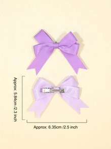 6入組實心髮夾，適用於寶寶緞帶蝴蝶結髮夾精品手工頭飾幼兒女孩髮飾 - 彩色 - 查看 6