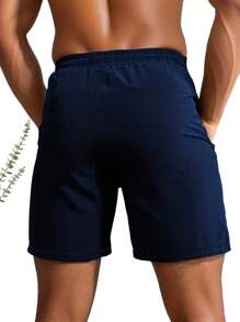 VUUG Men's Three-Piece Summer Drawstring Waist Gym Shorts, Solid Color, Thin, Soft, Woven, Casual Outdoor Pants With Zippered Pockets - The Ideal Gift For Men - Multicolor - View 5