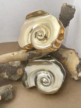 2024 New Summer Ocean Series Ins Style Minimalist Fashion Spiral Seashell Hair Claw Gift Gold Head Piece Claw Clips Hair Clips Hair Jaw Clip Hair Clamps Hair Clutch Hair Catcher Clip
