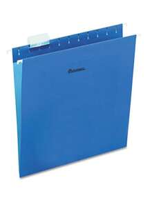 Universal 14116 Hanging File Folders- 1/5 Tab- 11 Point Stock- Letter- Blue- 25/Box - 彩色 - 查看 1