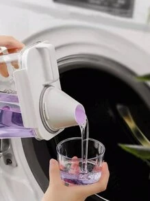 1 pieza / Set de 3 Dispensador de gel de ducha, Caja de almacenamiento de detergente en polvo, Cubo de plástico de gran capacidad transparente, Recipiente dispensador de jabón, con taza medidora, a prueba de caídas y fugas, Botella dispensadora con forma de embudo, Herramienta doméstica esencial para el baño y la lavandería, Dormitorio, Líquido lavavajillas