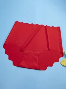 5入組女裝無縫蚕綢高腰透氣三角底褲，腹部束緊設計 - 彩色 - 查看 4