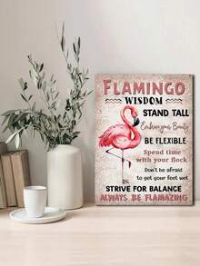 1入組火烈鳥鼓舞人心海報，勵志引言海報，牆藝，牆飾，帆布印刷，帆布藝術，家居裝飾，不框畫 - 彩色 - 查看 2