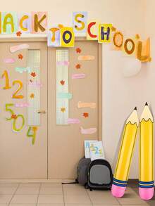 1入組PVC鉛筆造型氣球，充氣玩具適用於開學派對裝飾 - 黃色 - 查看 3