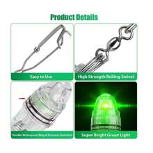 1pc Deep Sea Fishing Lure LED Fish Attraction Light With Hook, Flashing Underwater Lamp, Fishing Gear (Battery Not Included)
