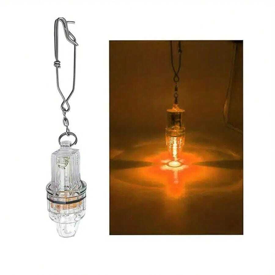 1pc Deep Sea Fishing Lure LED Fish Attraction Light With Hook, Flashing Underwater Lamp, Fishing Gear (Battery Not Included)