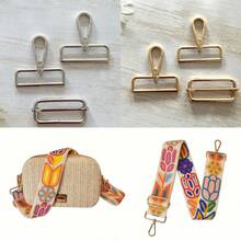 3入組帶方尾扣DIY配件，金色和銀色金屬扣，鋼絲拉芯扣，肩帶扣，狗繩扣，背包肩帶材料 - 金色 - 查看 2