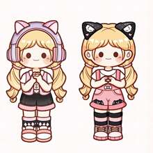 A Set Of Clothing Stickers For Sweet And Cool Teenage Girls, Daily Wear Paper Dolls, Girl DIY Cute Cartoon Princess Characters - Sweet Cool Girl - View 7