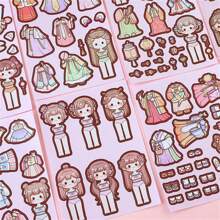 A Set Of Clothing Stickers For Sweet And Cool Teenage Girls, Daily Wear Paper Dolls, Girl DIY Cute Cartoon Princess Characters - Sweet Cool Girl - View 8