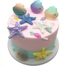 贝壳海星树脂装饰 8 件套，适合海滩主题派对、婚礼生日派对、DIY 工艺品、海底海洋装饰、DIY 手机壳工艺品、珠宝配饰 - 彩色 - 查看 4