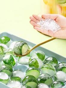 1入組藍色或粉色33格創意DIY自製球形冰塊模配蓋，家用冰格，塑料製冰模具，冰箱製冰機，容易脫模