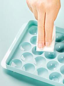 1入組藍色或粉色33格創意DIY自製球形冰塊模配蓋，家用冰格，塑料製冰模具，冰箱製冰機，容易脫模