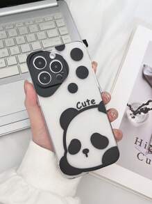 1pc Transparent TPU Anti-Drop Cartoon Panda Pattern Phone Case, Compatible With IPhone 15 Pro Max, Samsung S24 Ultra, Redmi 13C - Multicolor - View 1