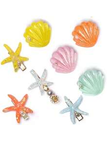 2pcs Cute Starfish Hair Clips, Sweet Girl Bangs Claw Clips, Ethereal Quality Holiday Hair Accessories - Multicolor - View 7